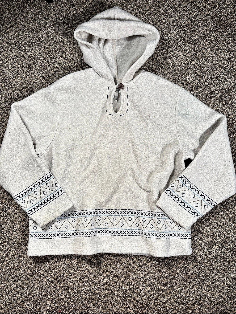 Christopher & Banks Geometric Pullover Hoodie Gray XL